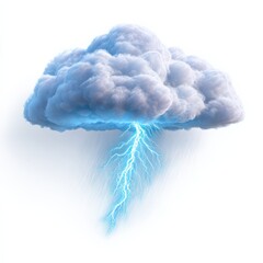 Wall Mural - Storm cloud releases lightning and rain. Weather phenomenon, stormy sky, natural power, atmosphere, thunderstorm, climate, forecast.