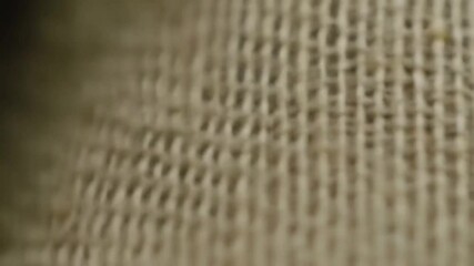 Closeup Beige Burlap Texture Woven Fabric Background, Natural Fiber