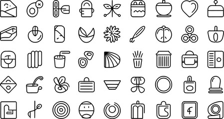 Leinwandbilder - Collection of minimalist black and white icons representing various concepts and symbols