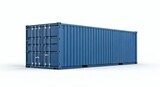 Mockup shipping container-Blue Cargo Container on White Background