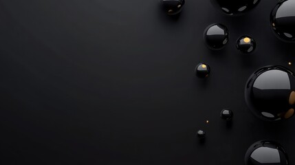 Poster - Minimalist abstract elements on black background with copy space for design. Ideal for modern banner templates, abstract minimalist wallpaper, simple geometric modern wallpaper.