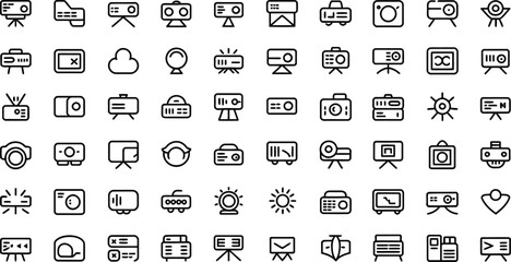 Aufkleber - collection of simple outline iconography for projection devices and electronic visual equipment
