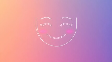 Poster - cool, face icon. Simple thin line, outline illustration of Emotion icons for UI and UX, website or mobile application illustration , no logos, no brands