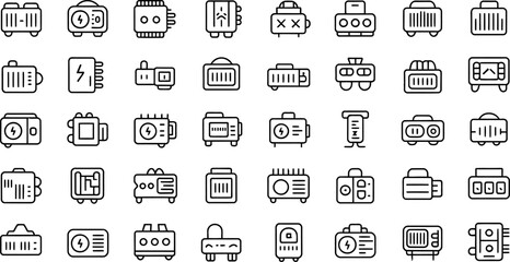Leinwandbilder - Collection of toaster icons representing kitchen appliances and electric home equipment