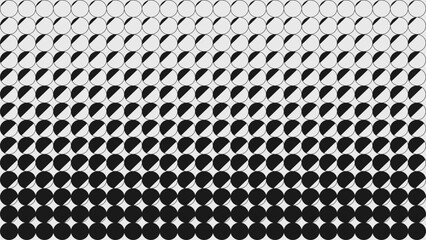 Poster - Abstract modern composition in brutalism style, Postmodern geometric ornament with simple shapes in monochrome colors, bold aesthetic, dotted graphic elements gradient texture with transition effect