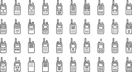 Aufkleber - diverse collection of walkie talkie radio icons depicting communication technologies and devices