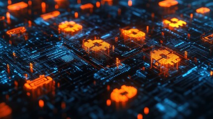 Poster - Digital Currency: A futuristic abstract digital currency concept with glowing dollar signs, representing the evolving landscape of finance and digital assets.