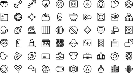 Aufkleber - minimalist icon set illustrating various concepts and elements for graphic design projects
