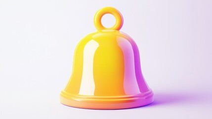 Poster - 3d notification bell icon isolated on white background. Cartoon plastic icon