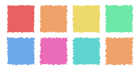 Wall Mural - square roughen shape retro label badge elements set. aesthetic shape colorful box.