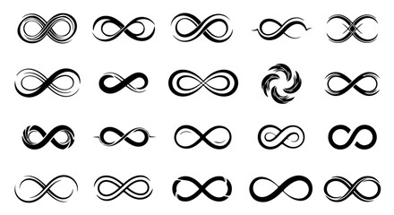 Poster - Stylish Infinity Symbol Collection: Elegant Black and White Designs for Branding and Graphic Design Projects
