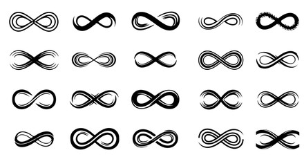 Poster - Diverse Infinity Symbol Collection: Hand-drawn Style Icons for Design Projects