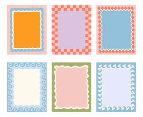 Aufkleber - Vector set of hand drawn cut out style  frames and borders - abstract design elements for decoration or logo design templates, prints, placards with copy space for text
