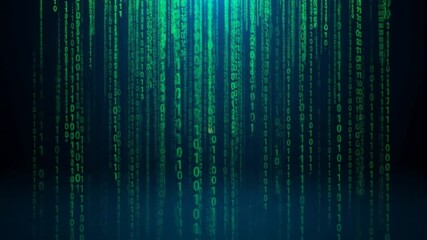 Green Binary Code Data Stream Background
