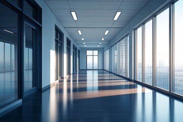  Bright Hallway with City View,Architecture ,Interior