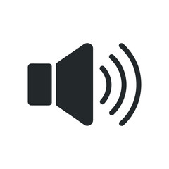 Poster - Sound Icon Vector Illustration with Soundwaves Signifying Volume and Audio Output for Mobile Apps and Websites Design Elements