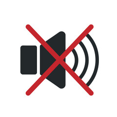 Poster - Mute Speaker Icon with a Red Line Through It Representing Silence or Sound Off Vector Illustration