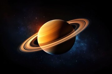 Wall Mural - Saturn and its Moon: A Celestial Perspective