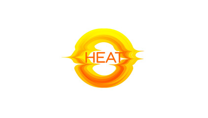Poster - Sun logo with hot solar energy waves. Bright abstract sunrise emblem for eco branding, summer promotions, climate tech, energy startups, or sunny product identity. Vector illustration