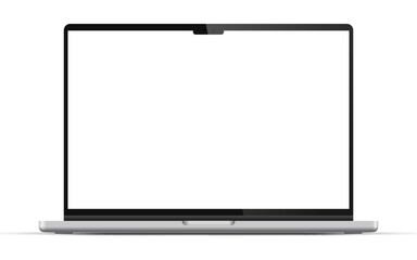 Leinwandbilder - Modern laptop mockup front view, isolated on white background. Notebook mockup for ui ux app and website presentation Stock Vector illustration.