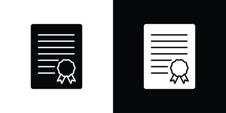 Agreement icon in flat version on black and white background