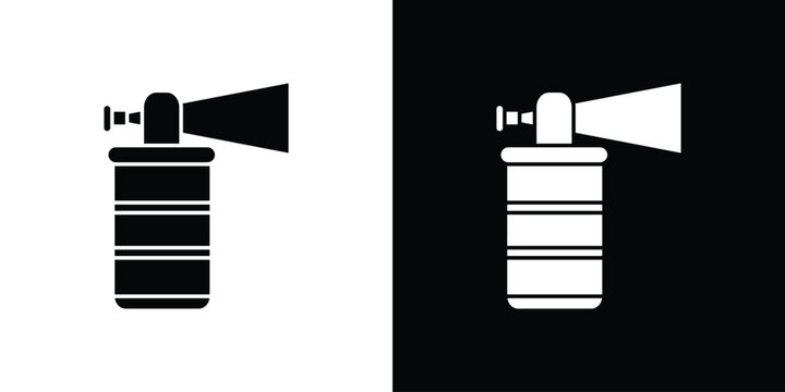 Air horn icon in flat version on black and white background