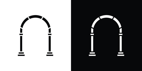 Aufkleber - Archway icon in flat version on black and white background