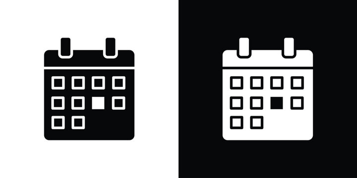 Appointment icon in flat version on black and white background