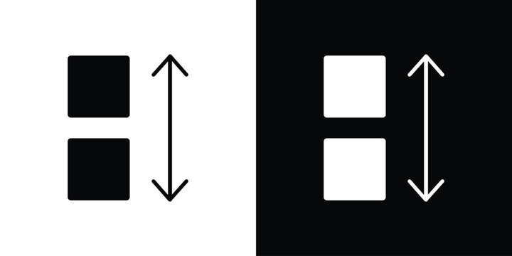 Apps sort icon in flat version on black and white background