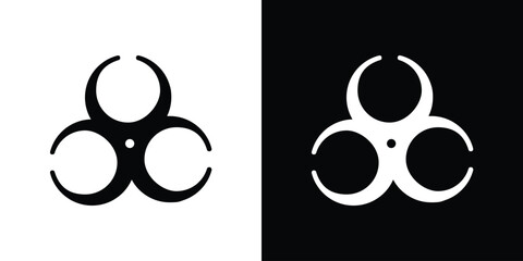 Poster - Biohazard icon in flat version on black and white background