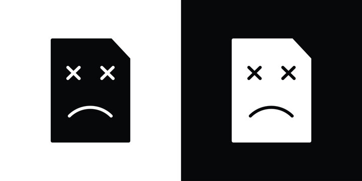 Broken Image icon in flat version on black and white background