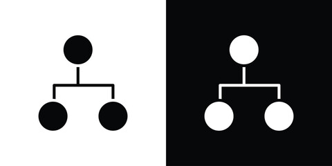 Fototapete - Code branch icon in flat version on black and white background