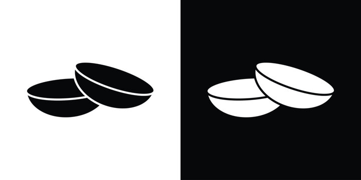 contact lenses icon in flat version on black and white background
