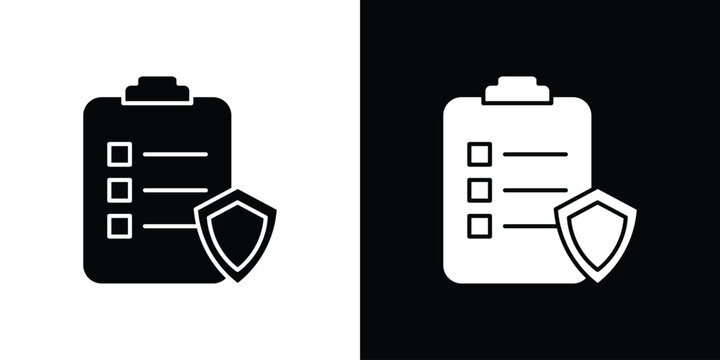 Contract coverage icon in flat version on black and white background