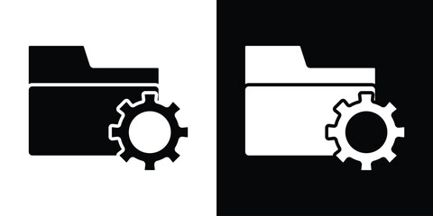 Leinwandbilder - Data management icon in flat version on black and white background
