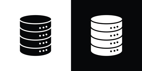 Leinwandbilder - Database icon in flat version on black and white background