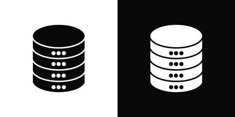 Leinwandbilder - Database icon in flat version on black and white background