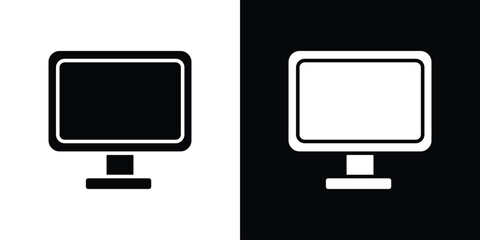 Leinwandbilder - Desktop icon in flat version on black and white background