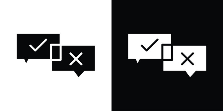 Disagreement icon in flat version on black and white background