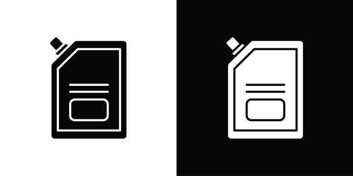 Doy pack pouch icon in flat version on black and white background
