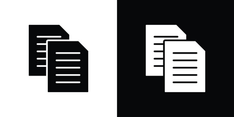 Poster - Duplicate icon in flat version on black and white background