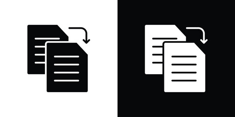 Poster - Duplicate icon in flat version on black and white background