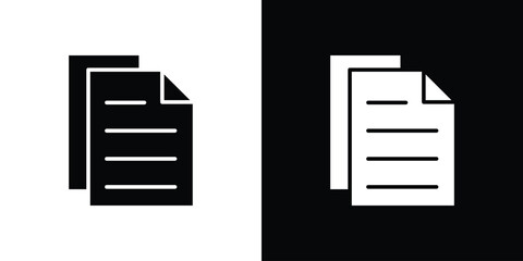 Poster - Duplicate icon in flat version on black and white background