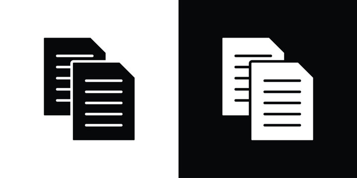 Duplicate icon in flat version on black and white background