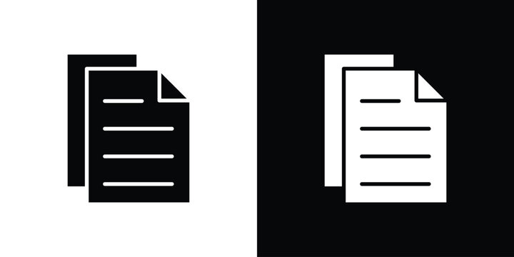 Duplicate icon in flat version on black and white background