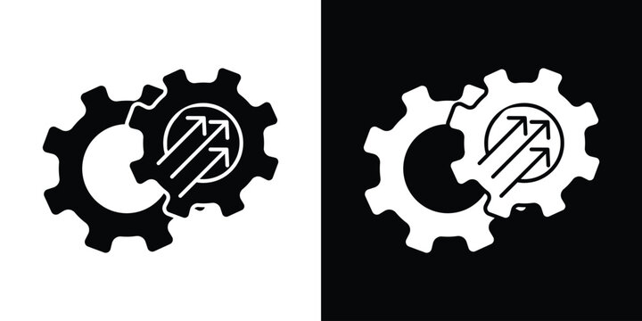 Efficiency icon in flat version on black and white background