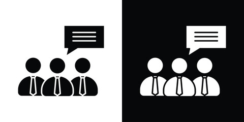Fototapete - Expert opinion icon in flat version on black and white background