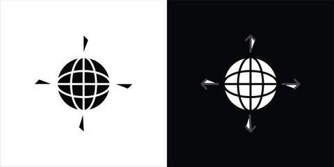 Leinwandbilder - External world icon in flat version on black and white background