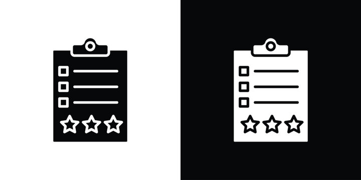 Feedback form icon in flat version on black and white background