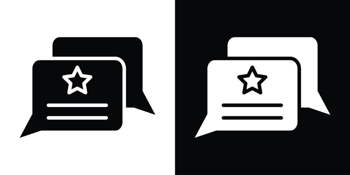 Feedback icon in flat version on black and white background